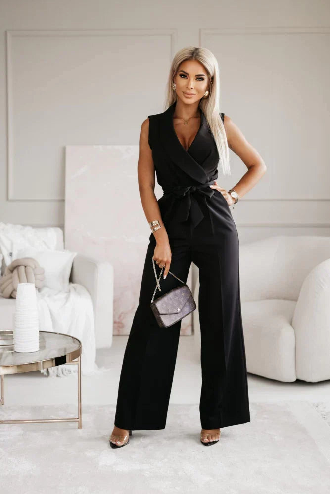 Orahna™ | Damer Glamourøs Jumpsuit med V-Hals Luksuriøs Pasform og Alsidigt Design | Ærmeløs Sommerdragt