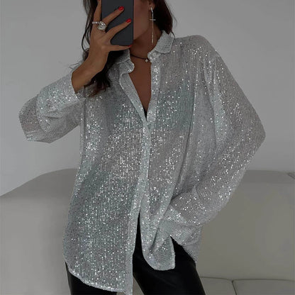 Luminara | Gennemsigtig Glimmerbluse til Damer