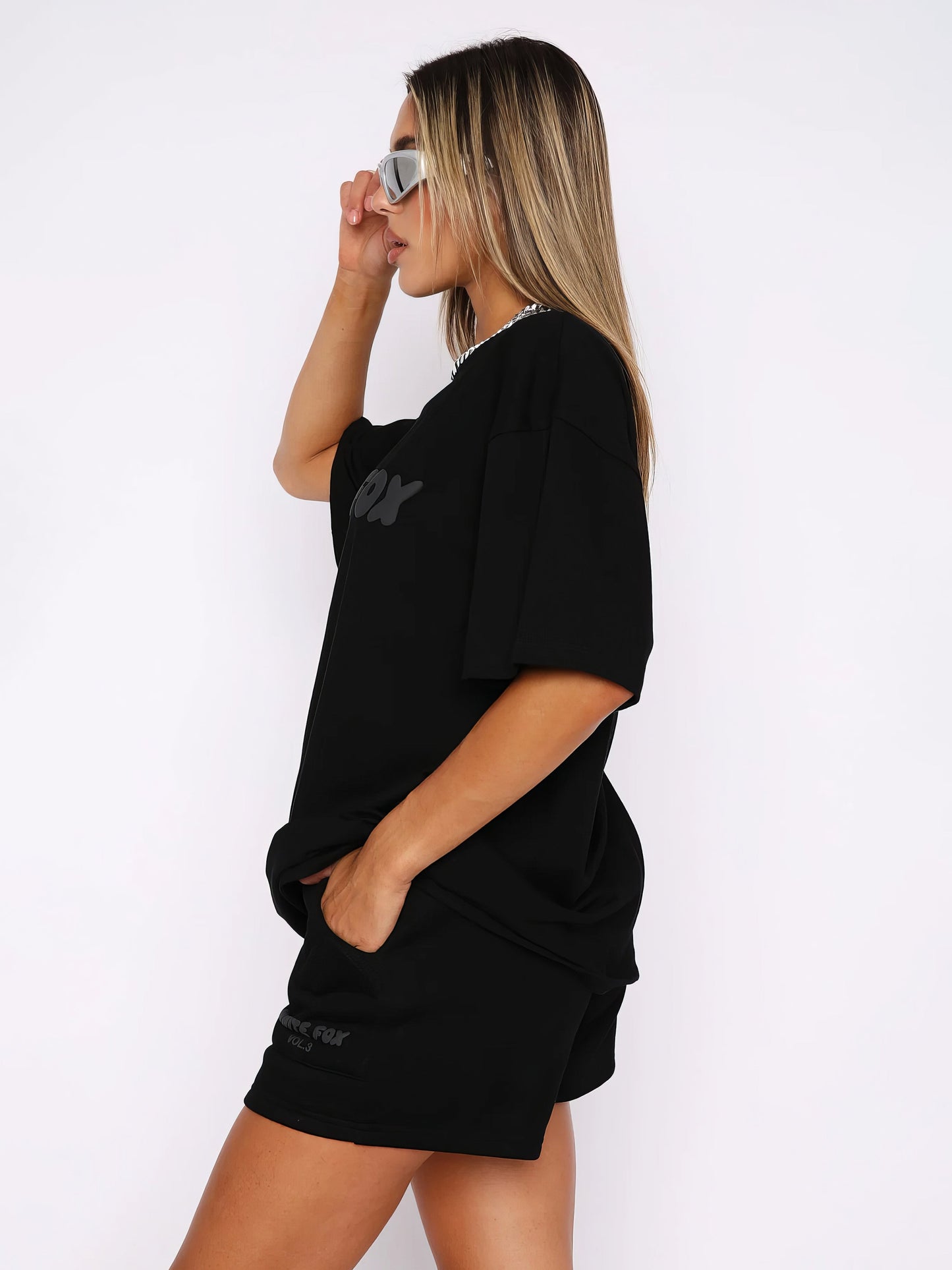 Lexa | Oversized Loungewear Sæt Damer Med Print T-Shirt & Shorts