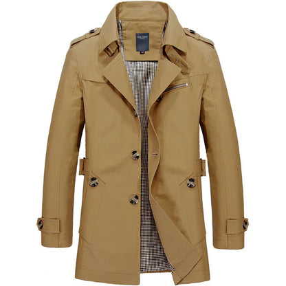 Gio™ | Elegant Herre Trenchcoat med Tidløs Pasform og Sofistikeret Komfort