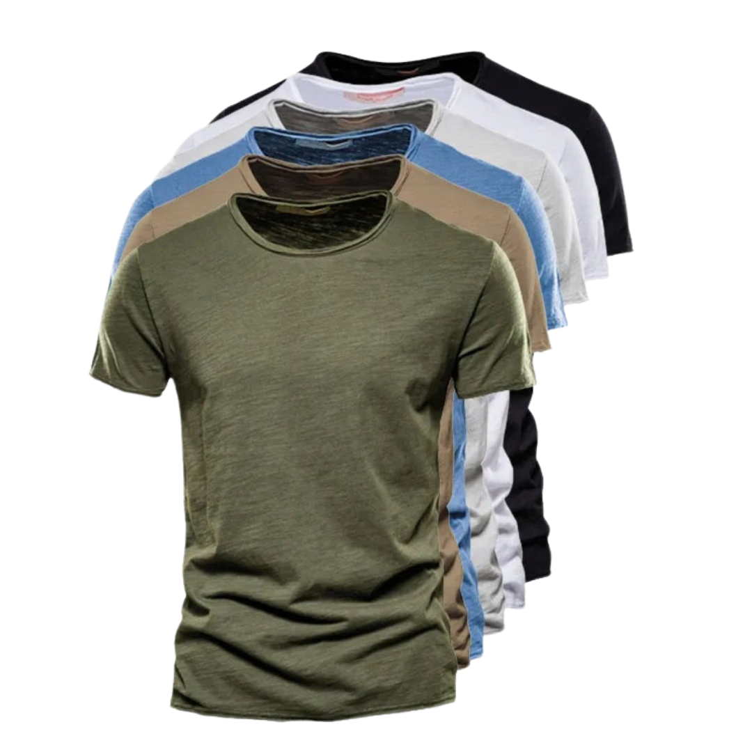 Nico | Casual T-shirt med Subtil Struktur Herre