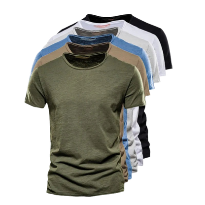 Nico | Casual T-shirt med Subtil Struktur Herre