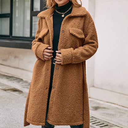 Soraya™ | Elegant langærmet blød trenchcoat med enkelt knap og fluffy design