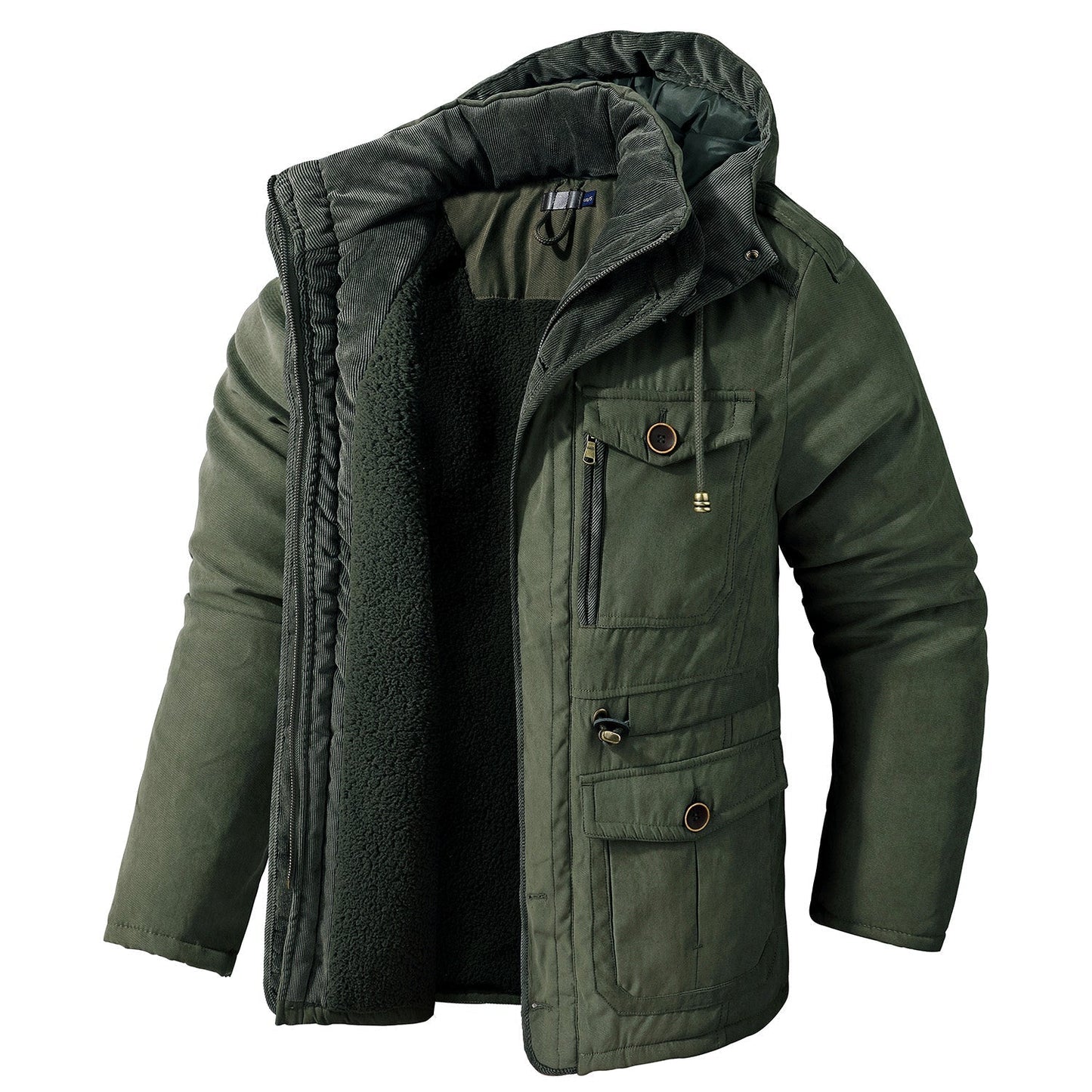 Jameson™ | Herrer Parka Vinterjakke Med Hætte Og Sherpafor | Varm Vandafvisende Jakke Med Lommer Og Uldfor
