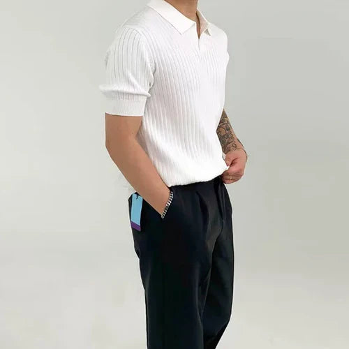 Rafael™ | Silkeblødt Ribbet Bomulds-T-shirt med Mesh for Ventilation og Komfort