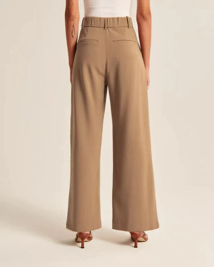 Valentina | Beige Wide-Leg Bukser Damer