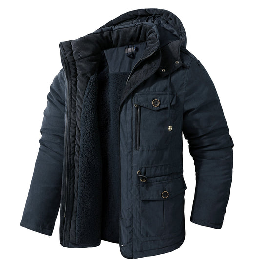 Jameson™ | Herrer Parka Vinterjakke Med Hætte Og Sherpafor | Varm Vandafvisende Jakke Med Lommer Og Uldfor