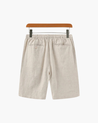 Nereo | Sommer Shorts til Mænd i Hørlook med Elastisk Talje & Sidelommer