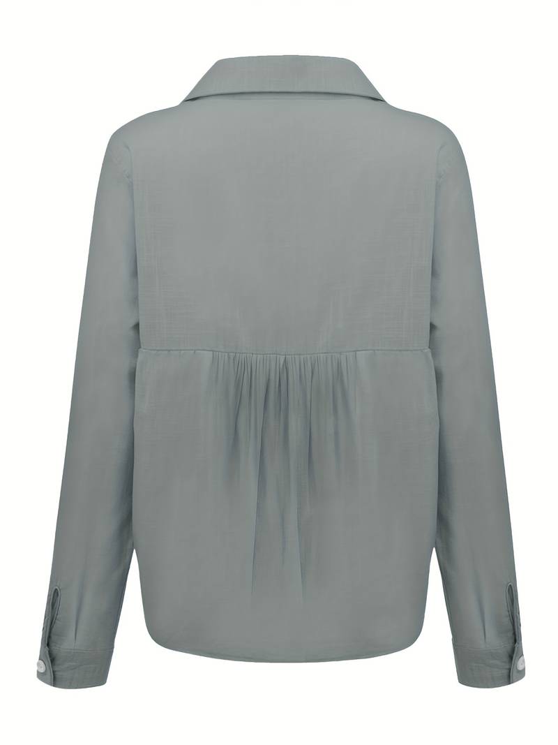 Noémie™ | Linned Bluse med Lange Ærmer til Kvinder