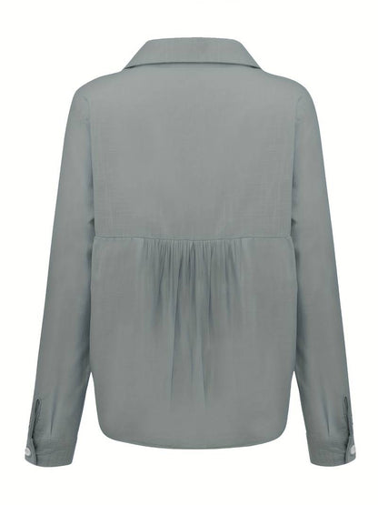 Noémie™ | Linned Bluse med Lange Ærmer til Kvinder