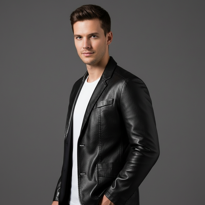 Lucenzo | Læderlook Blazer