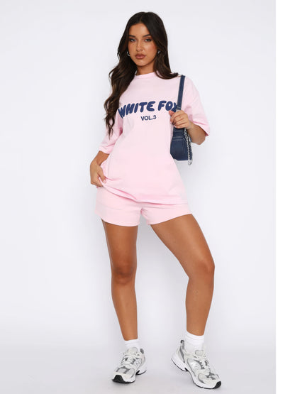 Lexa | Oversized Loungewear Sæt Damer Med Print T-Shirt & Shorts