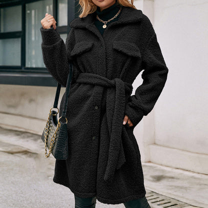Soraya™ | Elegant langærmet blød trenchcoat med enkelt knap og fluffy design