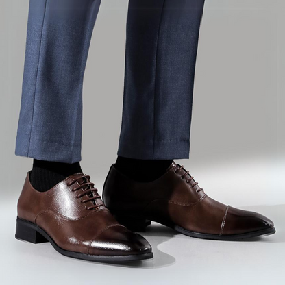 Moliansi™ | Klassiske Herre Oxford Sko med Lukket Snørelukning | Elegant Glat Snøresko til Formelle Anledninger