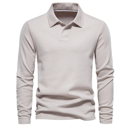 Jay™ | Herrer Luksus Langærmet Poloshirt med Perfekt Pasform til Komfort og Elegance