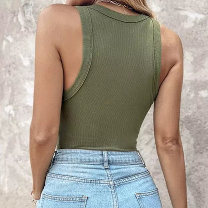 Nova™ | Dame Tanktop Med Indbygget BH | Ribbet Stræktop Med Racerback & Support