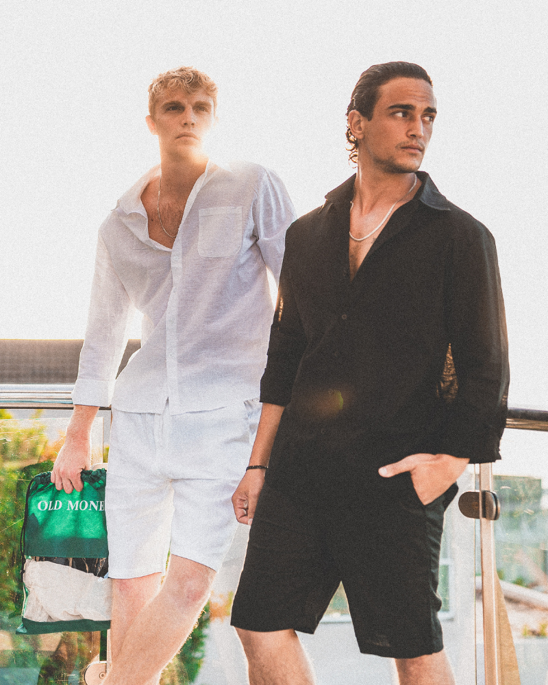 Nereo | Sommer Shorts til Mænd i Hørlook med Elastisk Talje & Sidelommer