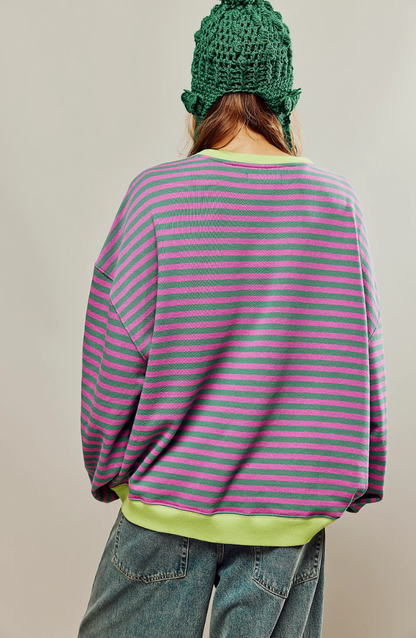 Selene | Stribet Oversized Strik Damer