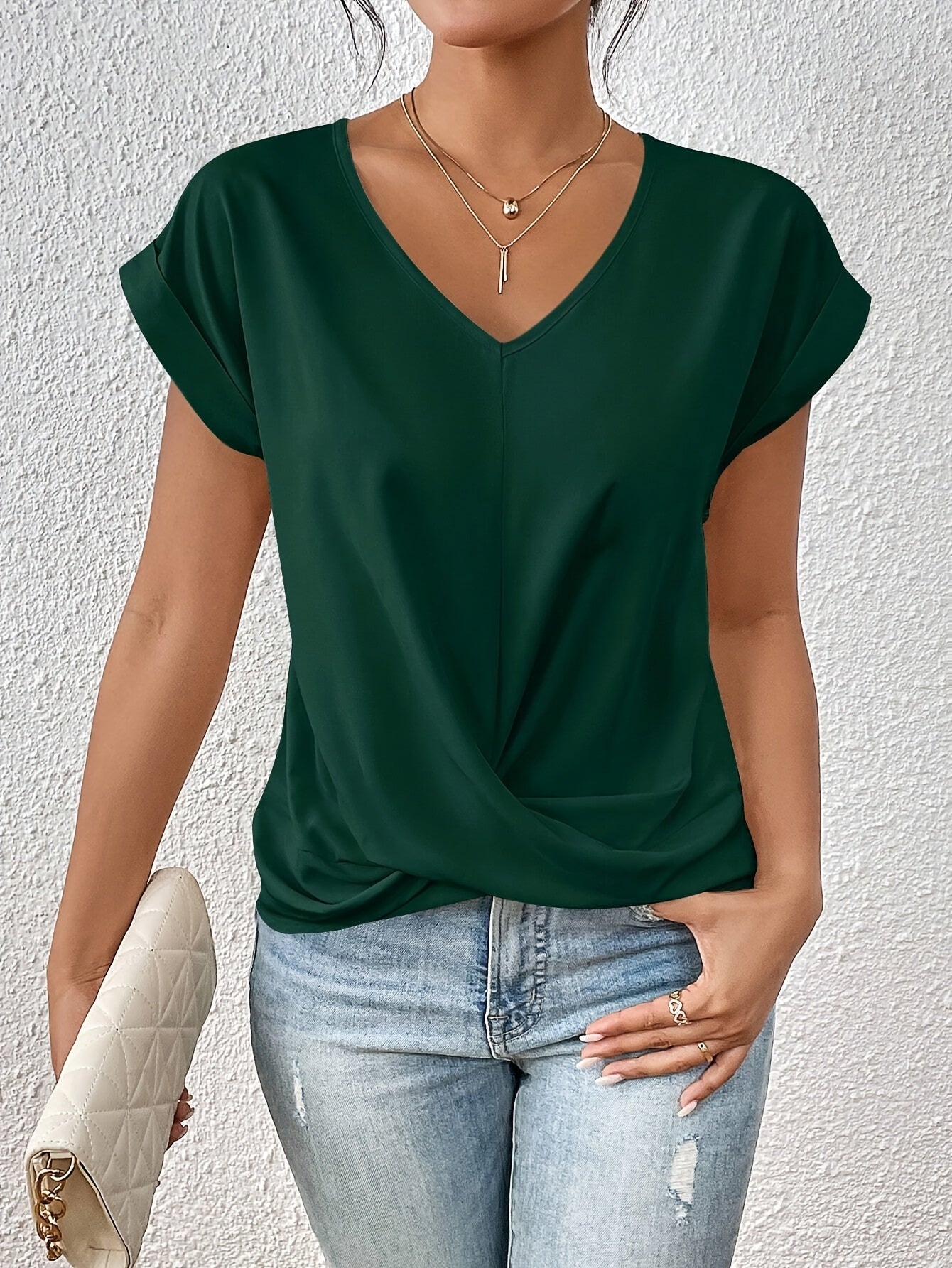Noelle | V-Hals Top Damer Med Twist Foran