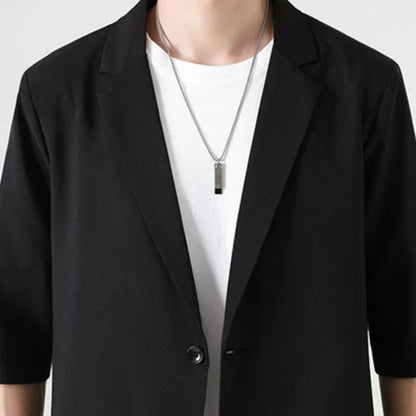 Fiorenza™ | Herre To-Delte Sommer Sæt med Blazer og Bukser | Let Smart Casual Sæt med Trekvartærmer og Elastisk Talje