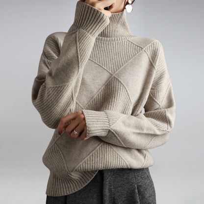 Linda™ | Luksuriøs Cashmere Rullekravesweater til Damer for Varme og Elegance