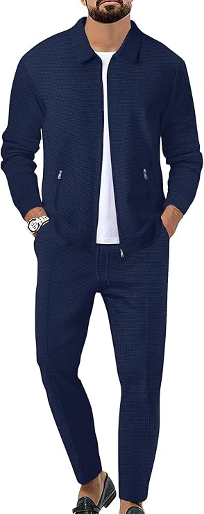 Theo™ | Herre Sommer Sæt i To Dele med Lynlås og Elastiske Bukser | Luksuriøst Smart Casual Co-ord Outfit