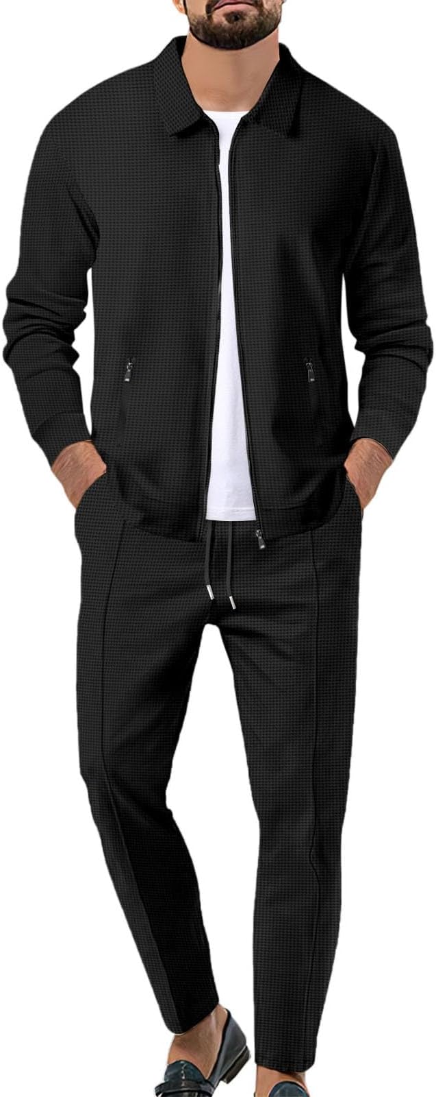 Theo™ | Herre Sommer Sæt i To Dele med Lynlås og Elastiske Bukser | Luksuriøst Smart Casual Co-ord Outfit