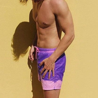 Raúl™ | Herrer Badebukser med Tie-Dye Print | Farverig Hurtigttørrende Badeshorts over Knæet