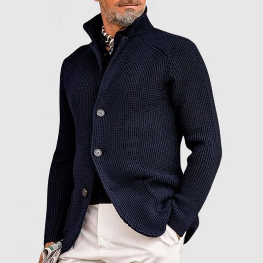 Nico™ | Herrer Ribbet, Behagelig og Varm Cardigan med Knapper