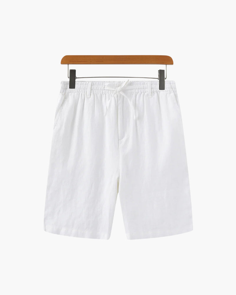 Nereo | Sommer Shorts til Mænd i Hørlook med Elastisk Talje & Sidelommer