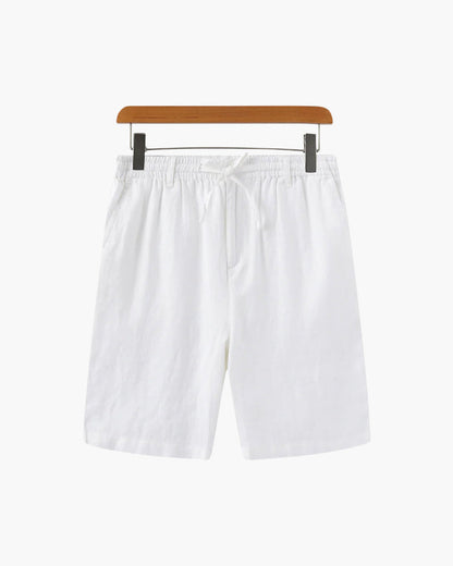 Nereo | Sommer Shorts til Mænd i Hørlook med Elastisk Talje & Sidelommer