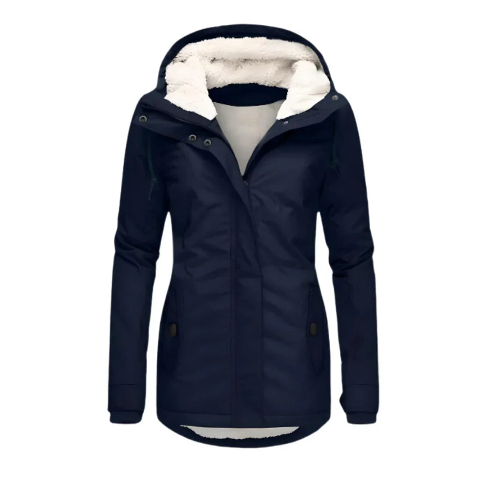 Mona™ | Elegant Lang Slim Fit Parka Damer Vinterjakke