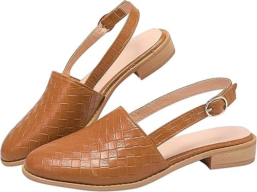 Aria | Damer Slingback Loafers | Flettet & Åben Hæl | Lav Hæl | Komfortabel & Trendy Sommertsko