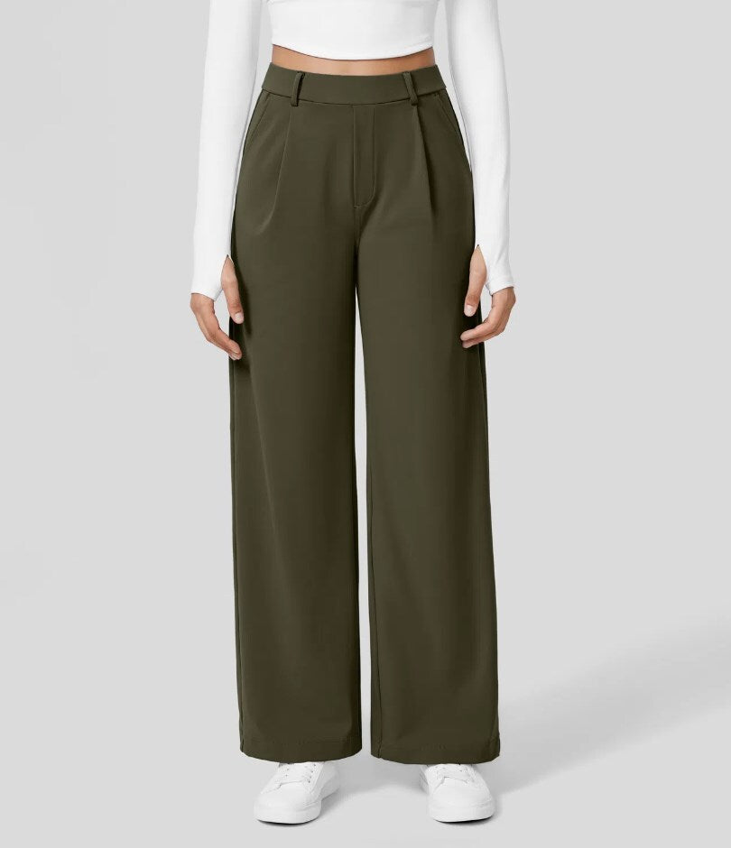Lunara | High Waist Vide Pailletbukser Med Sidelommer Damer