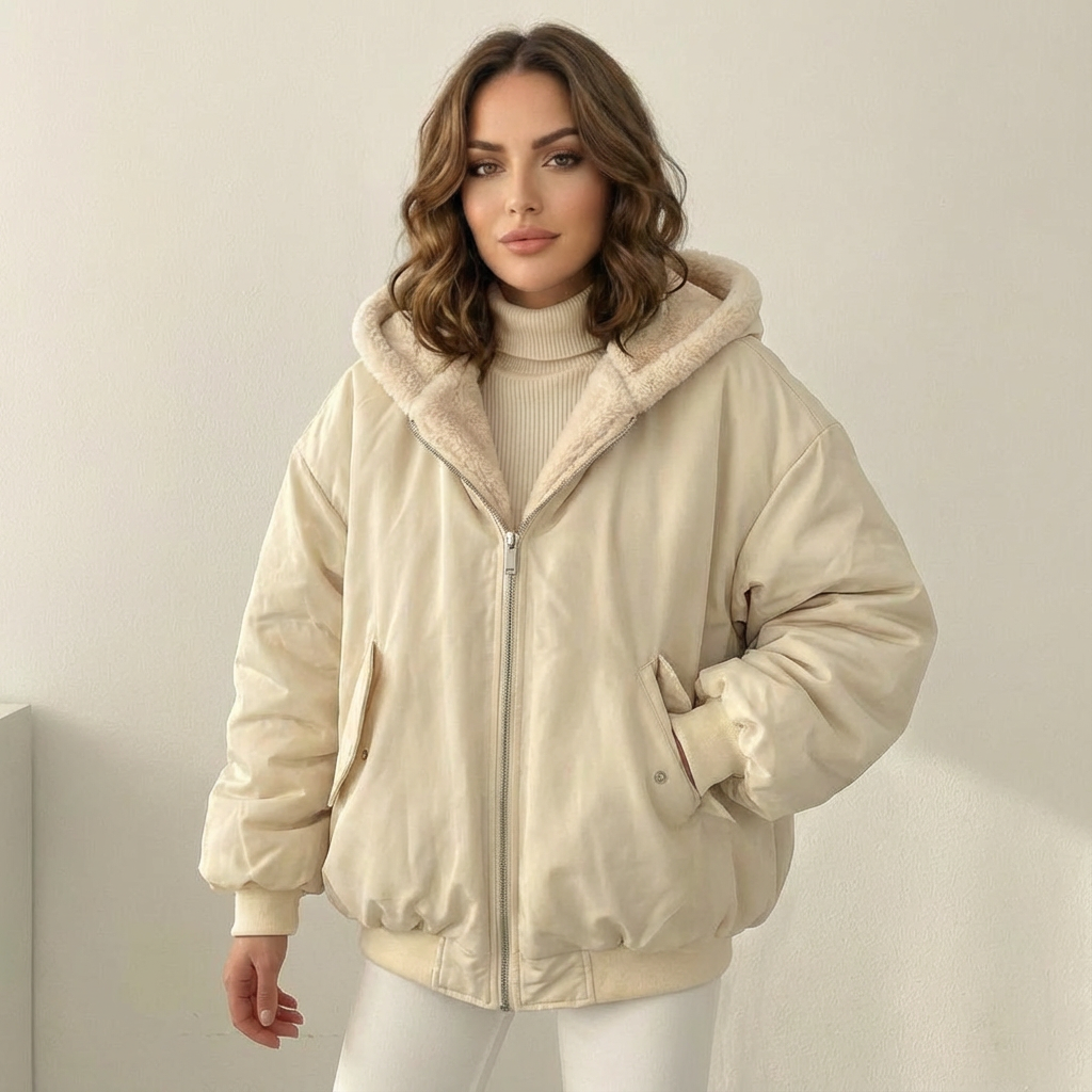 Luna | Vendbar Teddy Bomberjakke