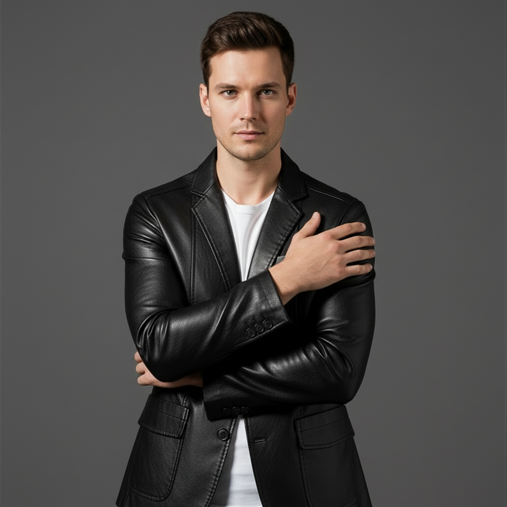 Lucenzo | Læderlook Blazer