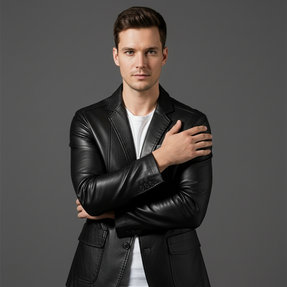 Lucenzo | Læderlook Blazer