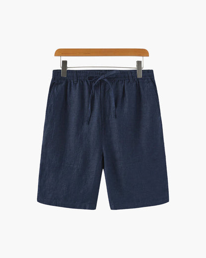 Nereo | Sommer Shorts til Mænd i Hørlook med Elastisk Talje & Sidelommer