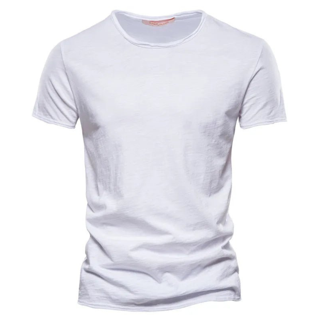 Nico | Casual T-shirt med Subtil Struktur Herre