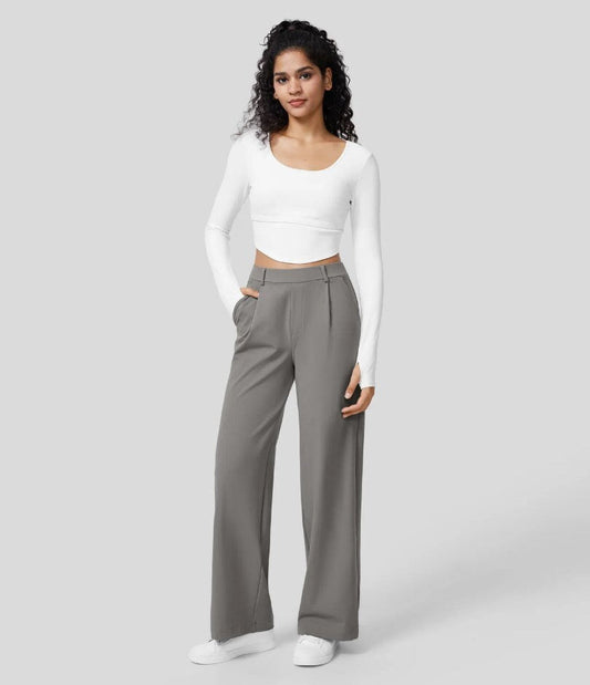 Lunara | High Waist Vide Pailletbukser Med Sidelommer Damer