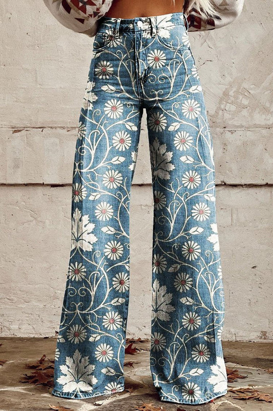 Selviana | Blomstret Flared Jeans
