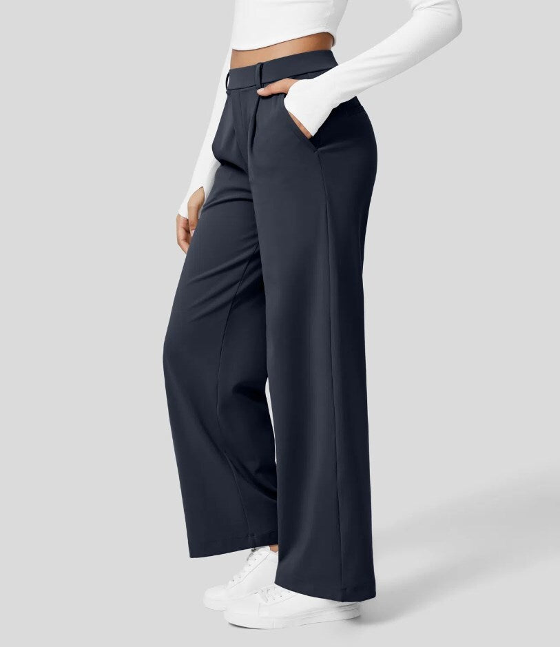 Lunara | High Waist Vide Pailletbukser Med Sidelommer Damer