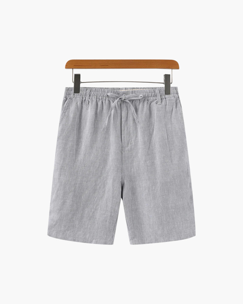 Nereo | Sommer Shorts til Mænd i Hørlook med Elastisk Talje & Sidelommer