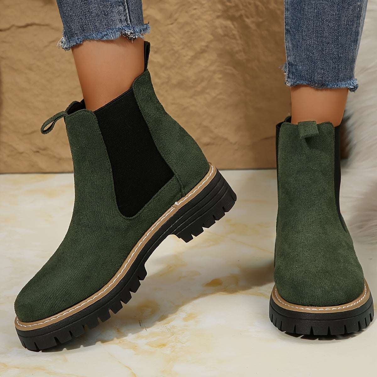 Nerina | Chelsea Boots Zwart Suede