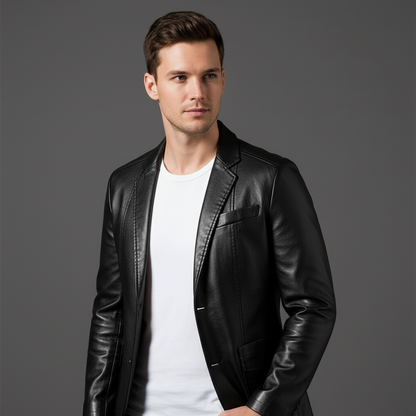 Lucenzo | Læderlook Blazer