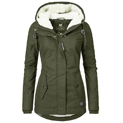 Mona™ | Elegant Lang Slim Fit Parka Damer Vinterjakke
