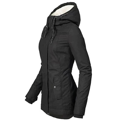 Mona™ | Elegant Lang Slim Fit Parka Damer Vinterjakke