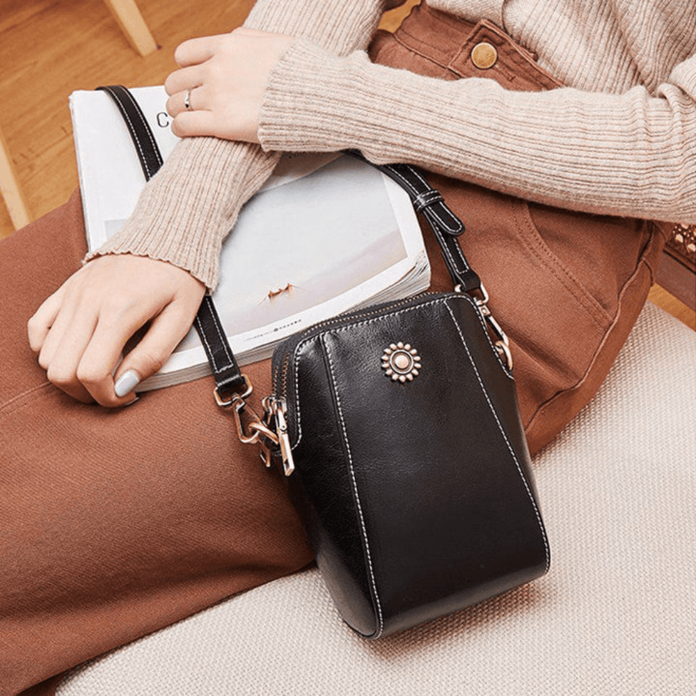 Eloria | Kompakt Crossbodytaske Med Blomsterdetalje