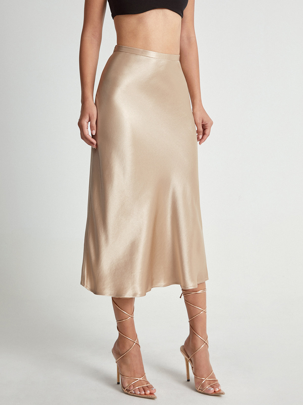 Elira | Satin Midi Nederdel Damer