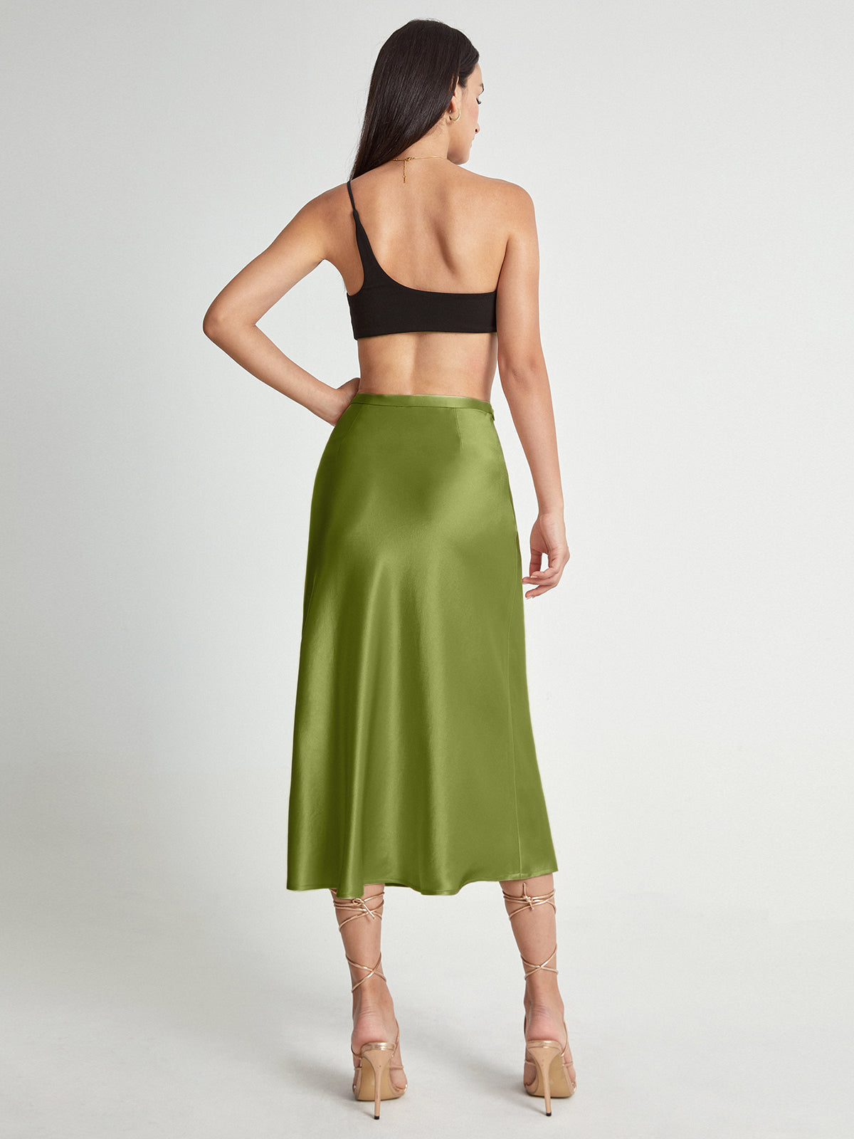 Elira | Satin Midi Nederdel Damer